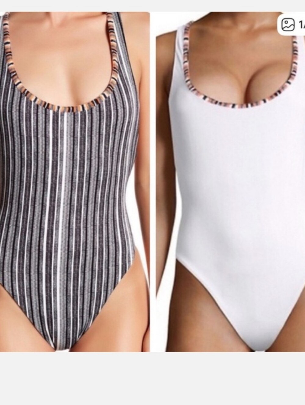RED CARTER Reversible Colorful Black White One Piece Swimsuit Retro Funky Medium